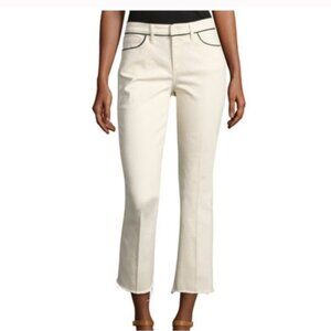Tory Burch - Sara Crop Jeans - Natural with Navy Trim